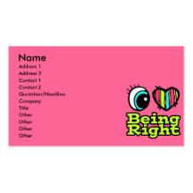 Bright Eye Heart I Love Being Right Business Card Template