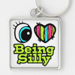 Bright Eye Heart I Love Being Silly Keychains