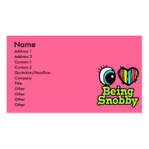 Bright Eye Heart I Love Being Snobby Business Card Templates
