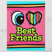 Bright Eye Heart I Love Best Friends Custom Flyer
