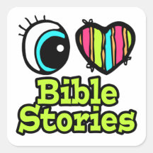 Bright Eye Heart I Love Bible Stories Square Sticker