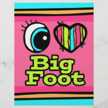 Bright Eye Heart I Love Big Foot Custom Flyer