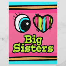 Bright Eye Heart I Love Big Sisters Personalized Flyer