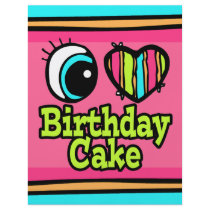 Bright Eye Heart I Love Birthday Cake Flyer Design