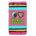 Bright Eye Heart I Love Blowing Bubbles Motorola Droid RAZR Cases