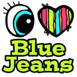 Bright Eye Heart I Love Blue Jeans Photo Cut Outs