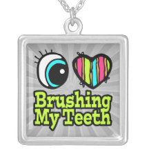 Bright Eye Heart I Love Brushing My Teeth Pendant