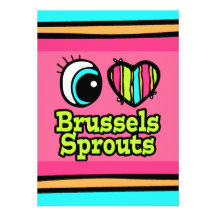 Bright Eye Heart I Love Brussels Sprouts Personalized Announcements