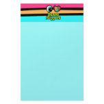 Bright Eye Heart I Love Bunny Slippers Custom Stationery