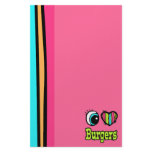 Bright Eye Heart I Love Burgers Personalized Stationery