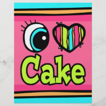 Bright Eye Heart I Love Cake Personalized Flyer