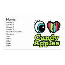 Bright Eye Heart I Love Candy Apples Business Cards