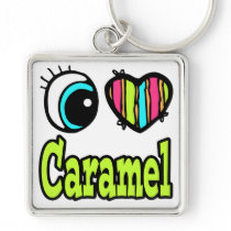 Bright Eye Heart I Love Caramel Keychain