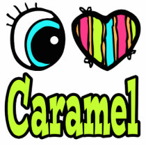Bright Eye Heart I Love Caramel Photo Cut Out