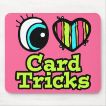 Bright Eye Heart I Love Card Tricks Mouse Pads