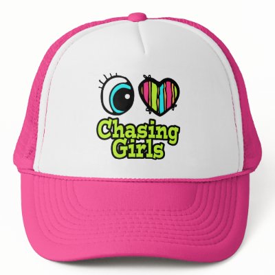 Bright Eye Heart I Love Chasing Girls Hat by super_shop