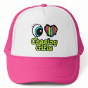 Bright Eye Heart I Love Chasing Girls hats