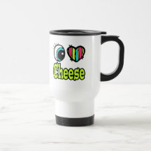 Bright Eye Heart I Love Cheese Coffee Mugs