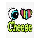 Bright Eye Heart I Love Cheese Custom Invitations