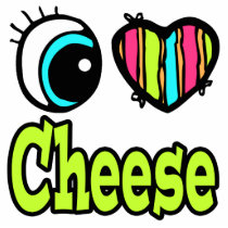 Bright Eye Heart I Love Cheese Photo Cut Out