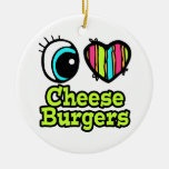 Bright Eye Heart I Love Cheeseburgers Christmas Ornament