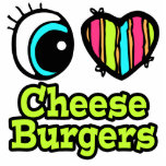 Bright Eye Heart I Love Cheeseburgers Photo Cutout