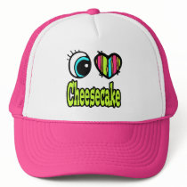 Bright Eye Heart I Love Cheesecake Mesh Hat