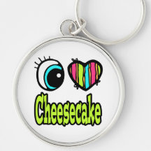 Bright Eye Heart I Love Cheesecake Keychains