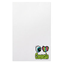 Bright Eye Heart I Love Cheesecake Custom Stationery