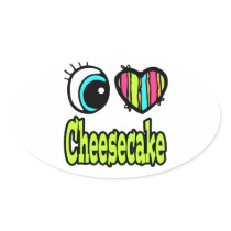 Bright Eye Heart I Love Cheesecake Sticker