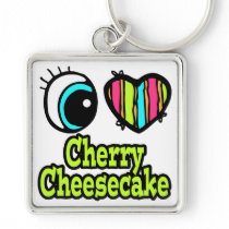Bright Eye Heart I Love Cherry Cheesecake Keychain