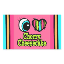 Bright Eye Heart I Love Cherry Cheesecake Rectangle Sticker