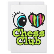 Bright Eye Heart I Love Chess Club Personalized Announcement