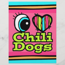 Bright Eye Heart I Love Chili Dogs Full Color Flyer
