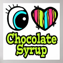 Bright Eye Heart I Love Chocolate Syrup Poster