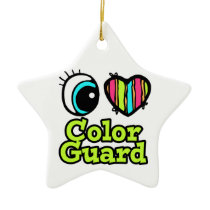 Bright Eye Heart I Love Colour Guard Christmas Ornaments