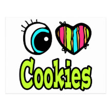 Bright Eye Heart I Love Cookies Post Card