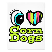 Bright Eye Heart I Love Corn Dogs Personalized Invites