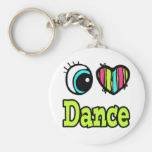 Bright Eye Heart I Love Dance Keychains