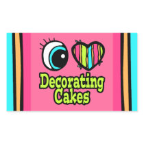 Bright Eye Heart I Love Decorating Cakes Rectangle Sticker