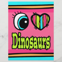 Bright Eye Heart I Love Dinosaurs Custom Flyer