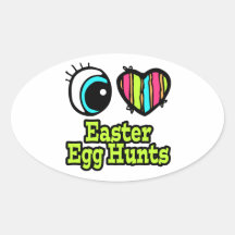 Bright Eye Heart I Love Easter Egg Hunts Sticker