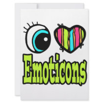 Bright Eye Heart I Love Emoticons Invitations