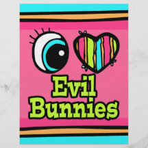 Bright Eye Heart I Love Evil Bunnies Full Colour Flyer
