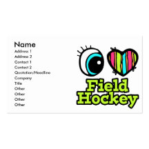 Bright Eye Heart I Love Field Hockey Business Card