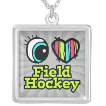 Bright Eye Heart I Love Field Hockey Jewelry