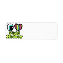 Bright Eye Heart I Love Field Hockey Labels