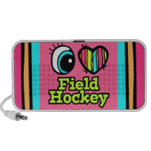 Bright Eye Heart I Love Field Hockey Travel Speakers