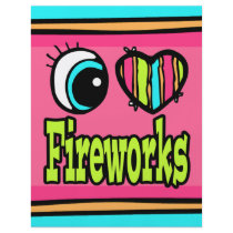 Bright Eye Heart I Love Fireworks Flyer Design