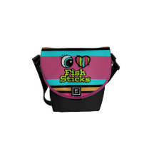 Bright Eye Heart I Love Fish Sticks Commuter Bags